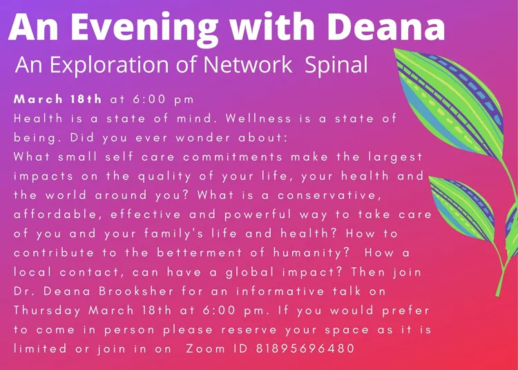 Chiropractic Clarkesville GA Evening with Deana March 2021