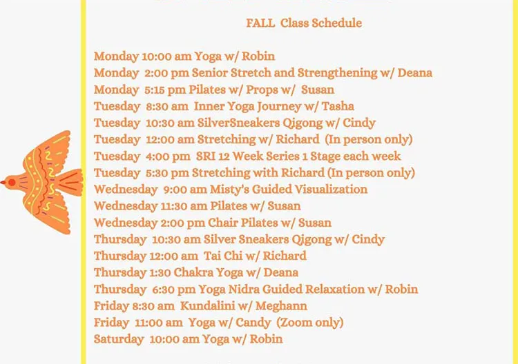 Chiropractic Clarkesville GA Fall Schedule November 2021