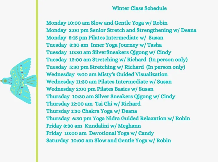 Chiropractic Clarkesville GA Winter Class Schedule January 2022
