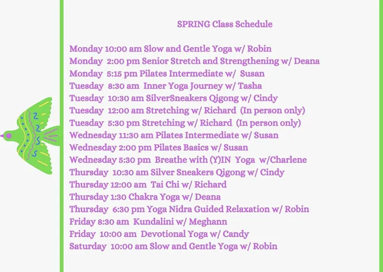 Chiropractic Clarkesville GA Spring Class Schedule April 2022
